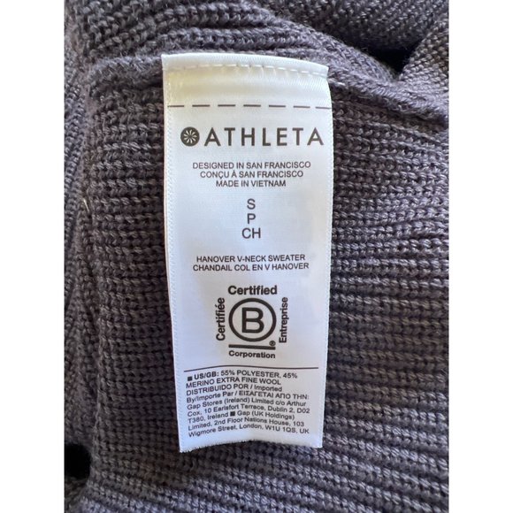 Athleta Hanover V-Neck Sweater S NWT in Plum - Picture 9 of 10